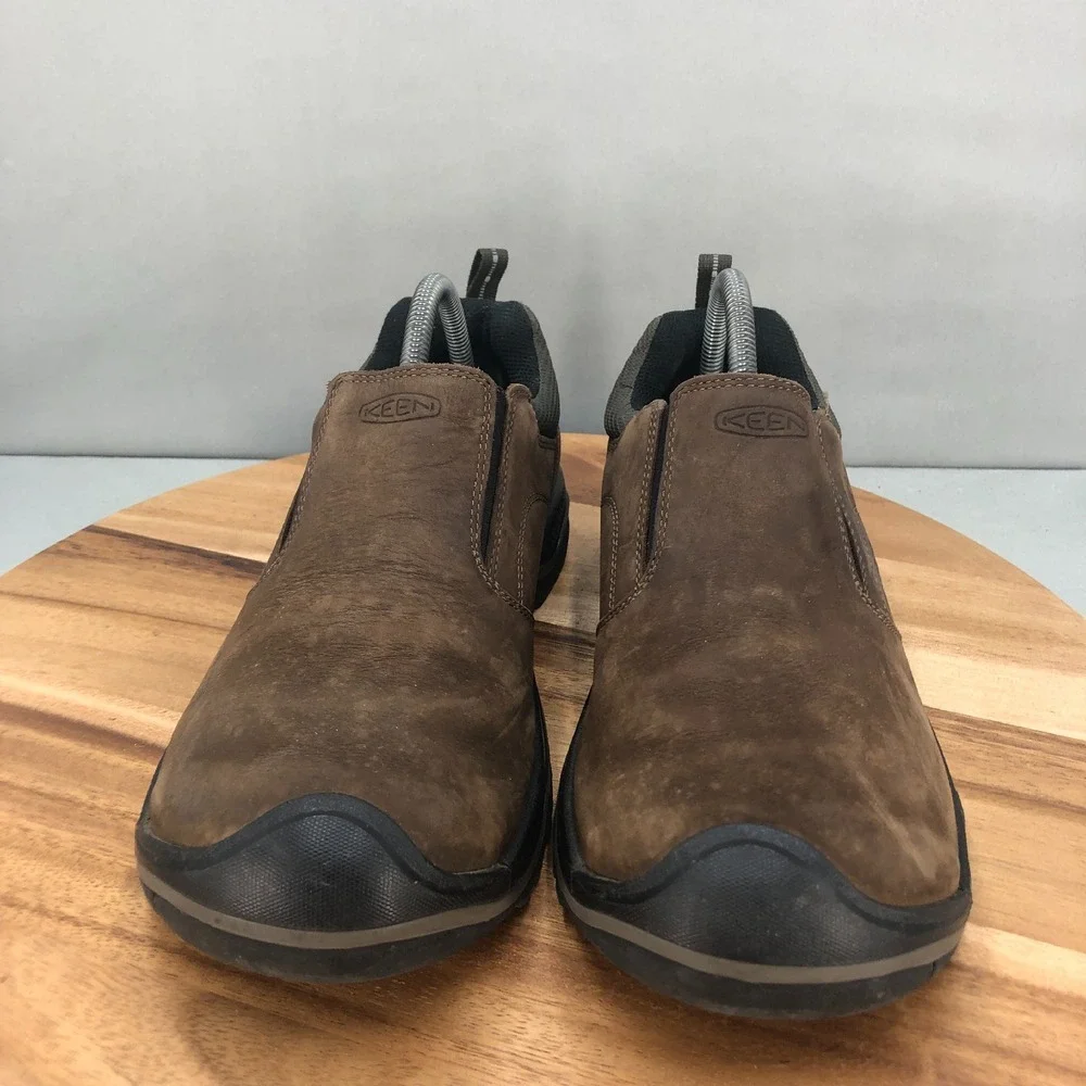Keen Rialto Slip On Casual Shoes Mens 9.5 Brown Leather Comfort Walking Cushion - Picture 2 of 7